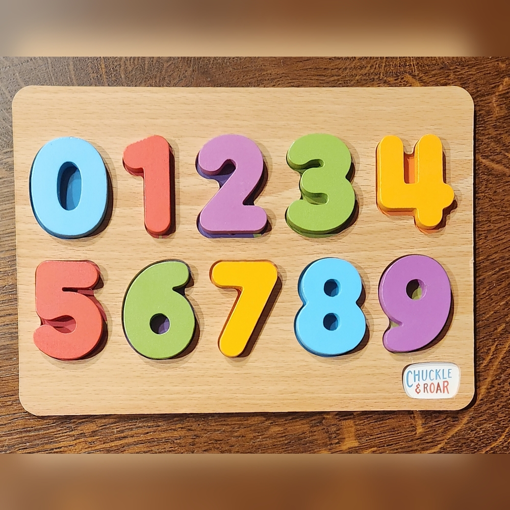 Wood Puzzles Set Of 2 Letters And Numbers EUC